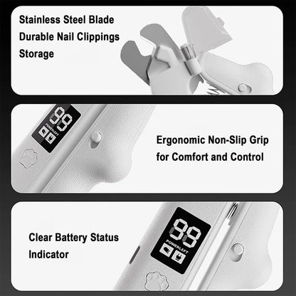 Ultimate 2-In-1 LED Nail Clippers & Grinder for Dogs and Cats - Quiet, USB-C Rechargeable Pet Grooming Tool for Safe and Easy Nail Care