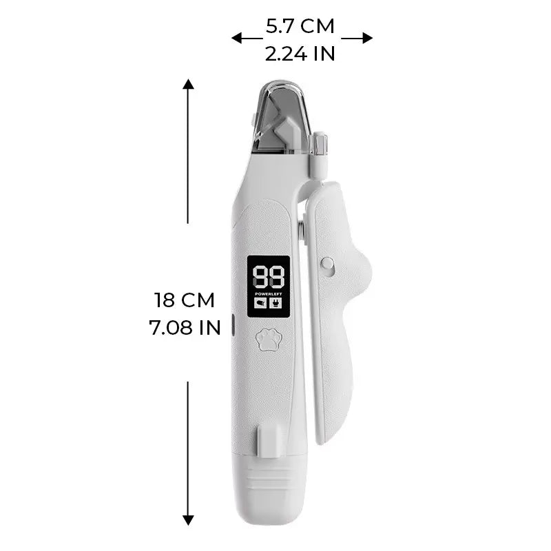 Ultimate 2-In-1 LED Nail Clippers & Grinder for Dogs and Cats - Quiet, USB-C Rechargeable Pet Grooming Tool for Safe and Easy Nail Care
