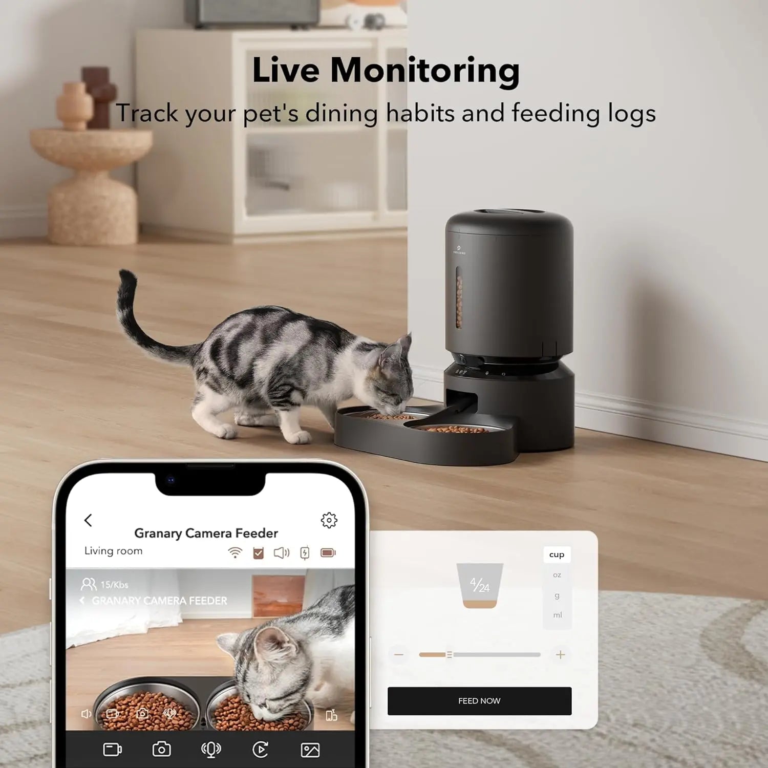 PETLIBRO Automatic Pet Feeder with Camera for Two Pets, 1080P HD Video with Night Vision
