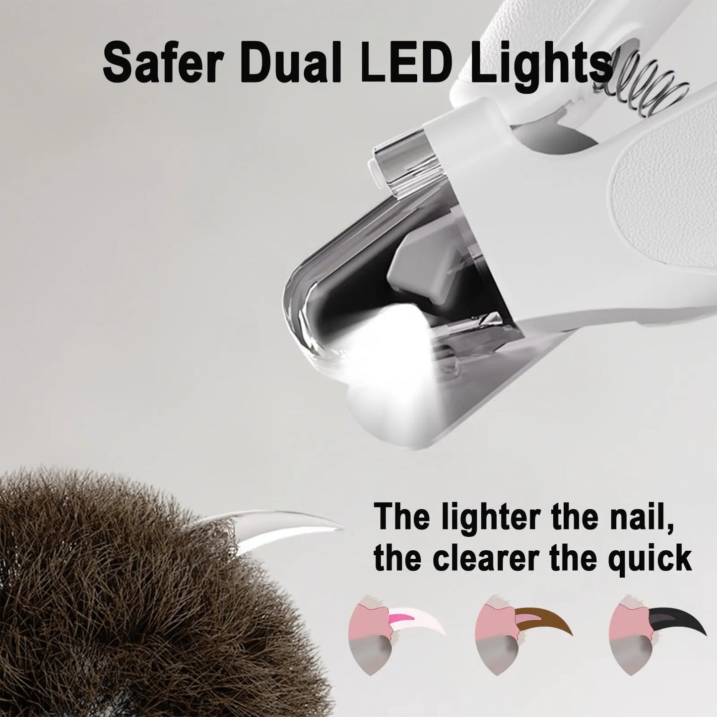 Ultimate 2-In-1 LED Nail Clippers & Grinder for Dogs and Cats - Quiet, USB-C Rechargeable Pet Grooming Tool for Safe and Easy Nail Care