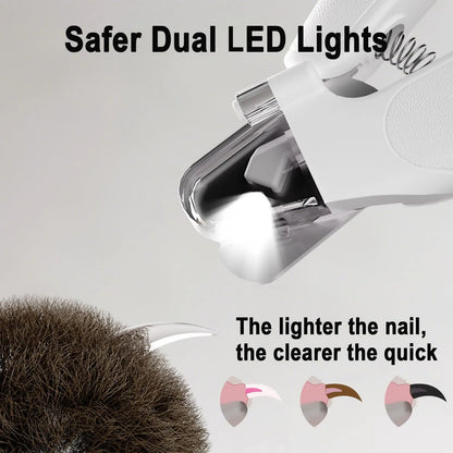 Ultimate 2-In-1 LED Nail Clippers & Grinder for Dogs and Cats - Quiet, USB-C Rechargeable Pet Grooming Tool for Safe and Easy Nail Care