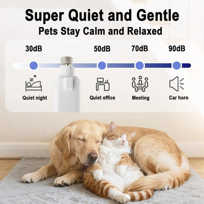 Ultimate 2-In-1 LED Nail Clippers & Grinder for Dogs and Cats - Quiet, USB-C Rechargeable Pet Grooming Tool for Safe and Easy Nail Care